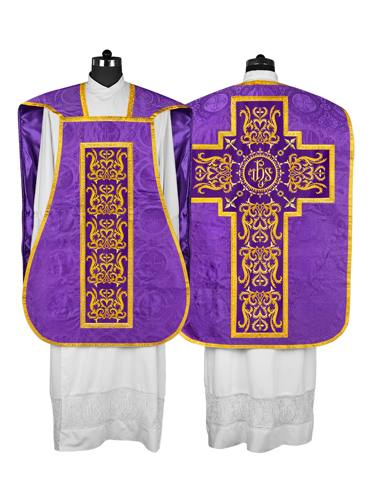 Fiddleback vestment with golden orphrey - Spiritus Collection