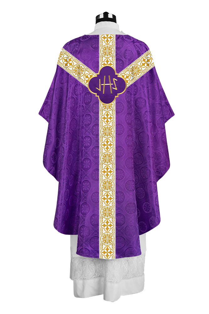 Gothic Chasuble with Woven Braided Orphrey Detailing