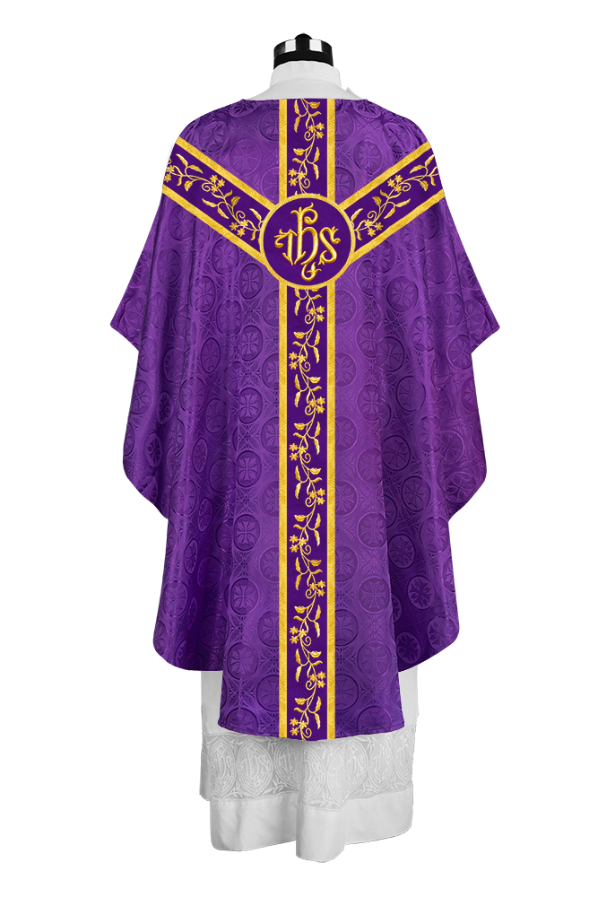 Gothic Chasuble with Embroidered Orphrey and Motifs