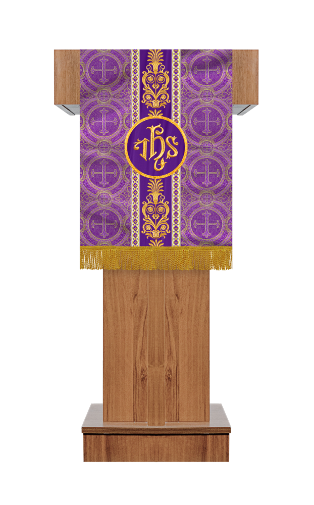 Pulpit/Lectern with Litugical Motif and Embroidery trims