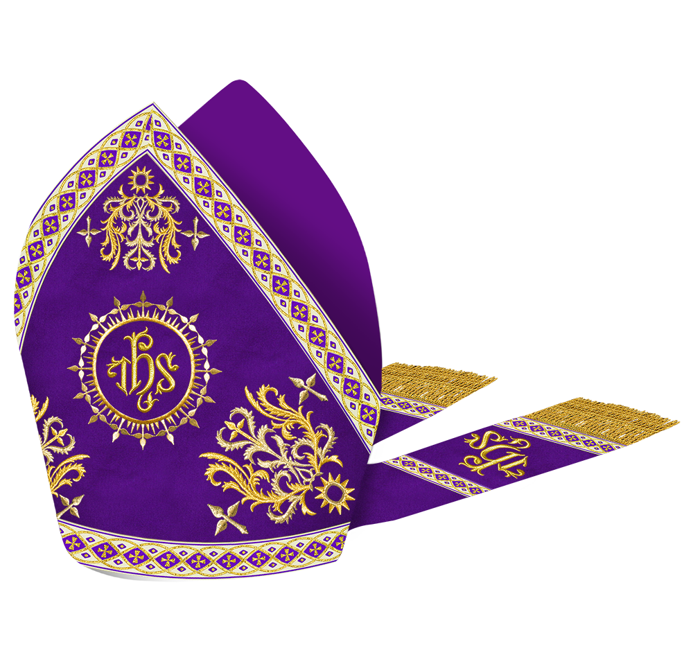 Mitre Vestment with Motif and Embroidery Trims