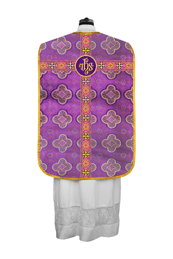 Roman Fiddleback Vestment with Motifs and Braided Trims