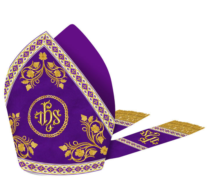 Mitre with Grapes Embroidery and Trims
