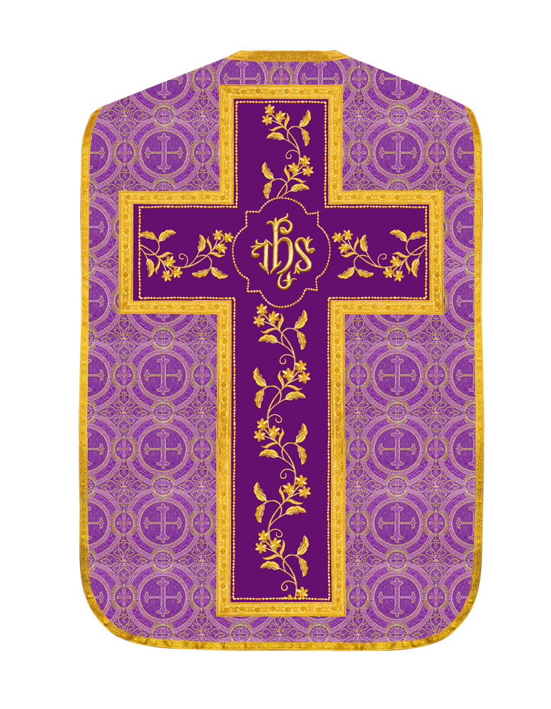 Elegant Roman chasuble vestment - Floral collection