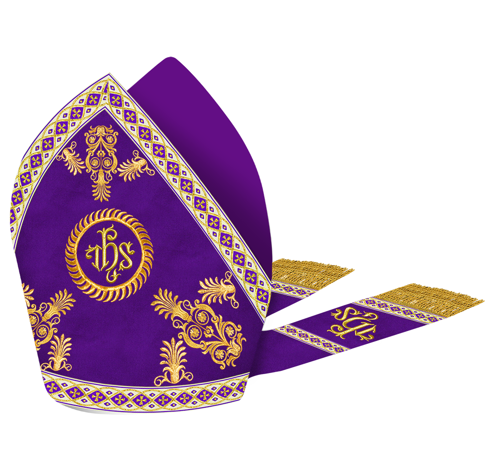 Catholic Mitre with Embroidery and Trims