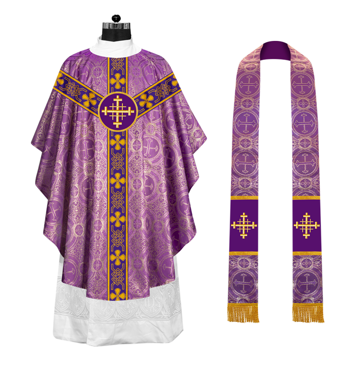 Gothic Chasuble - Y Type with woven braids