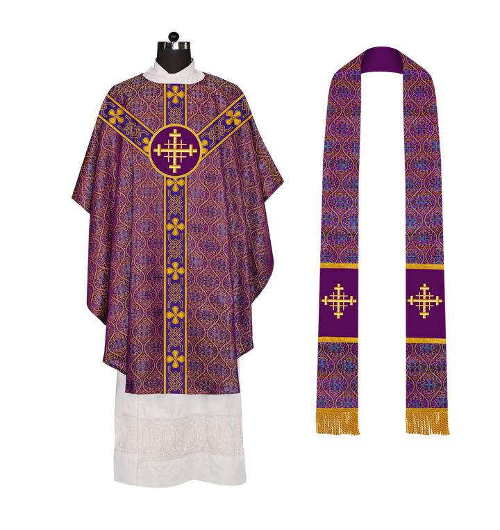 Gothic Chasuble - Y Type with woven braids