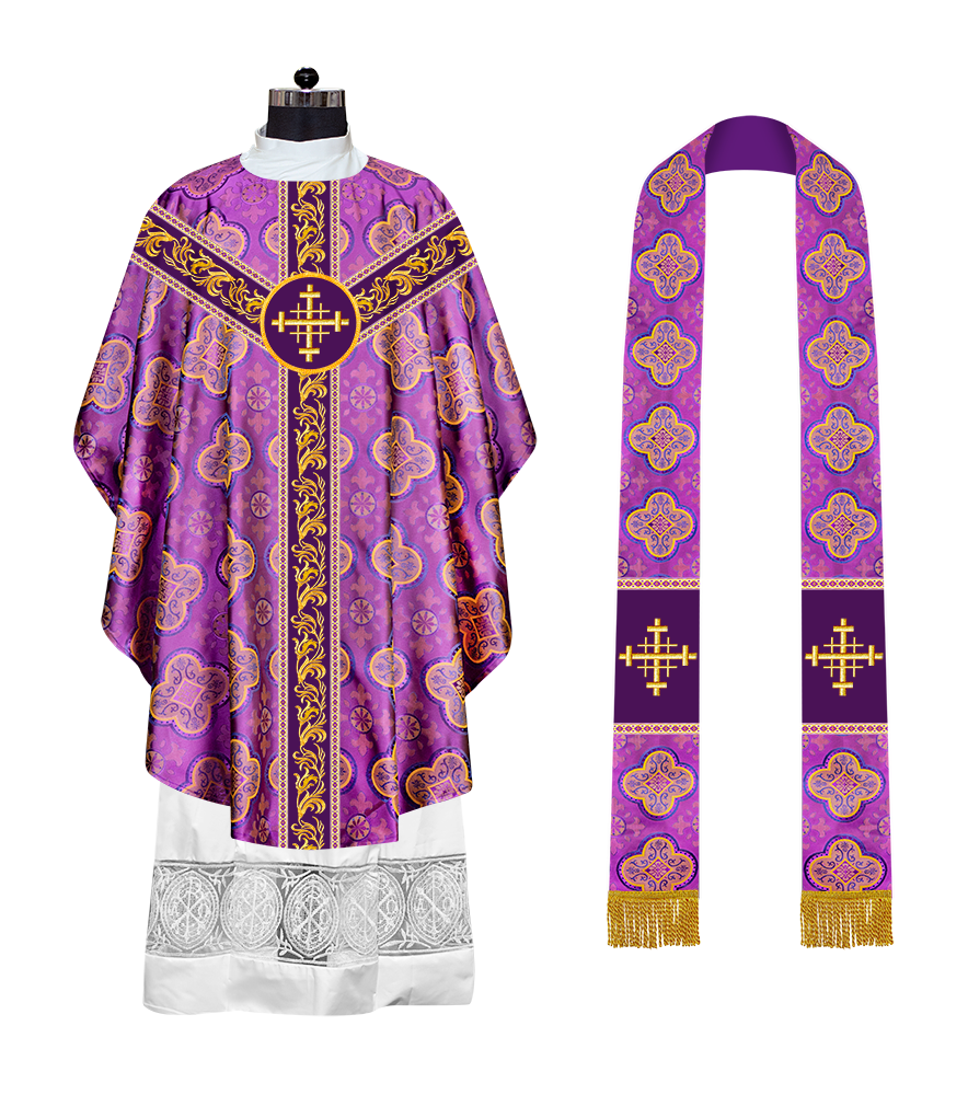 GOTHIC CHASUBLE VESTMENTS WITH ORNATE EMBROIDERY AND TRIMS