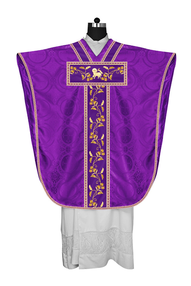 Borromean chasuble vestment ornated with floral design and trims
