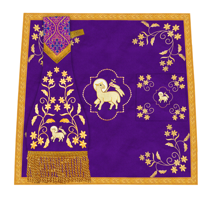 Beautiful mass set with golden embroidery - Floral collection