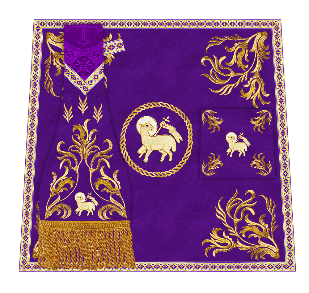 Mass Set Vestment with Embroidered Motif