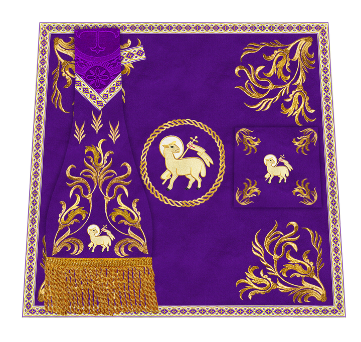 Mass Set Vestment with Embroidered Motif