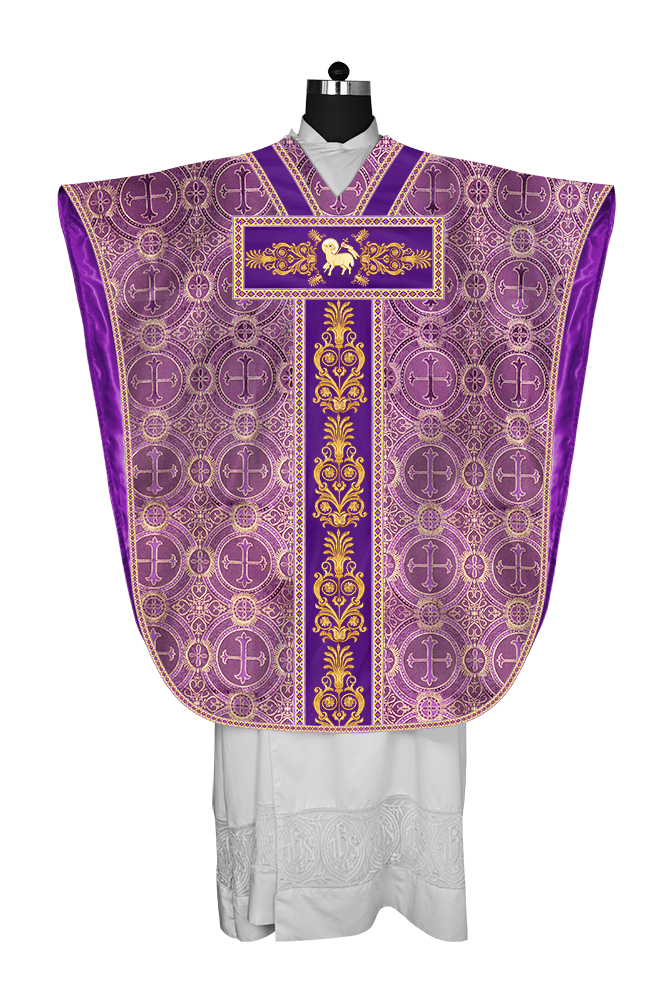 BORROMEAN CHASUBLE VESTMENT WITH DETAILED BRAIDS AND TRIMS