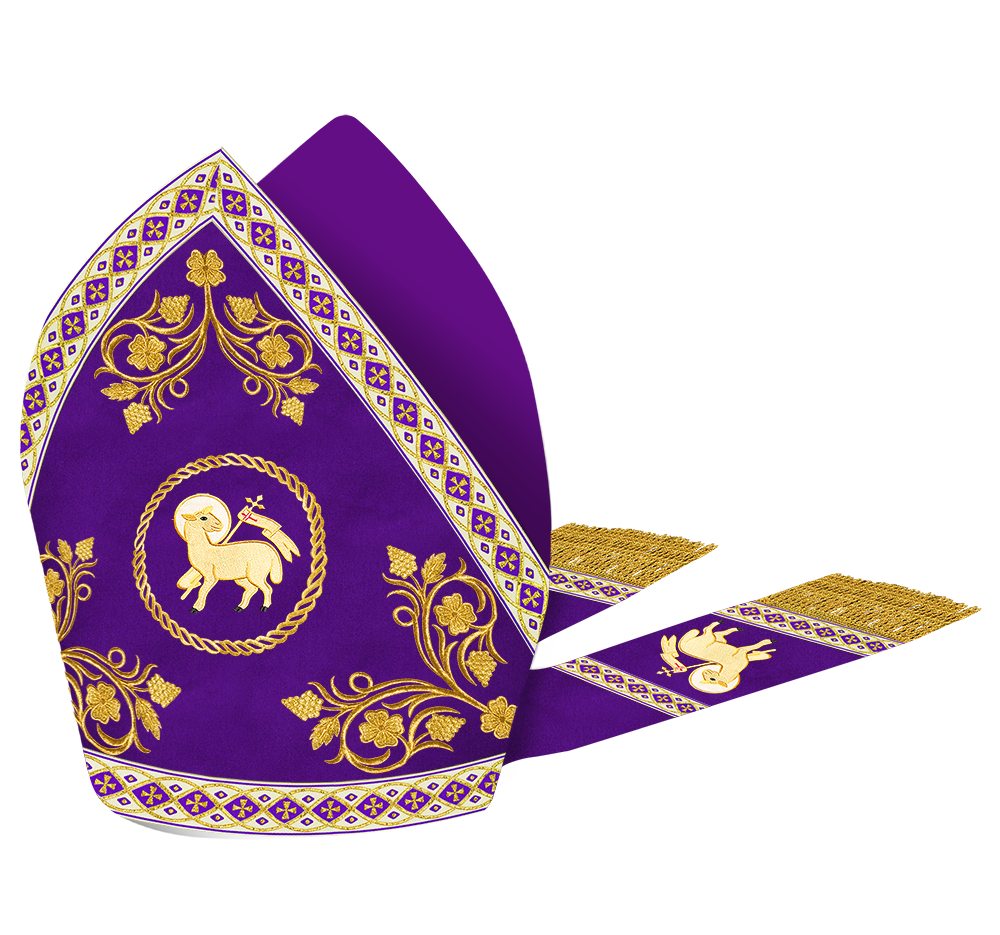 Mitre with Grapes Embroidery and Trims