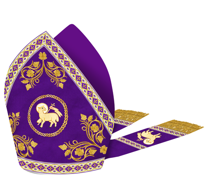 Mitre with Grapes Embroidery and Trims
