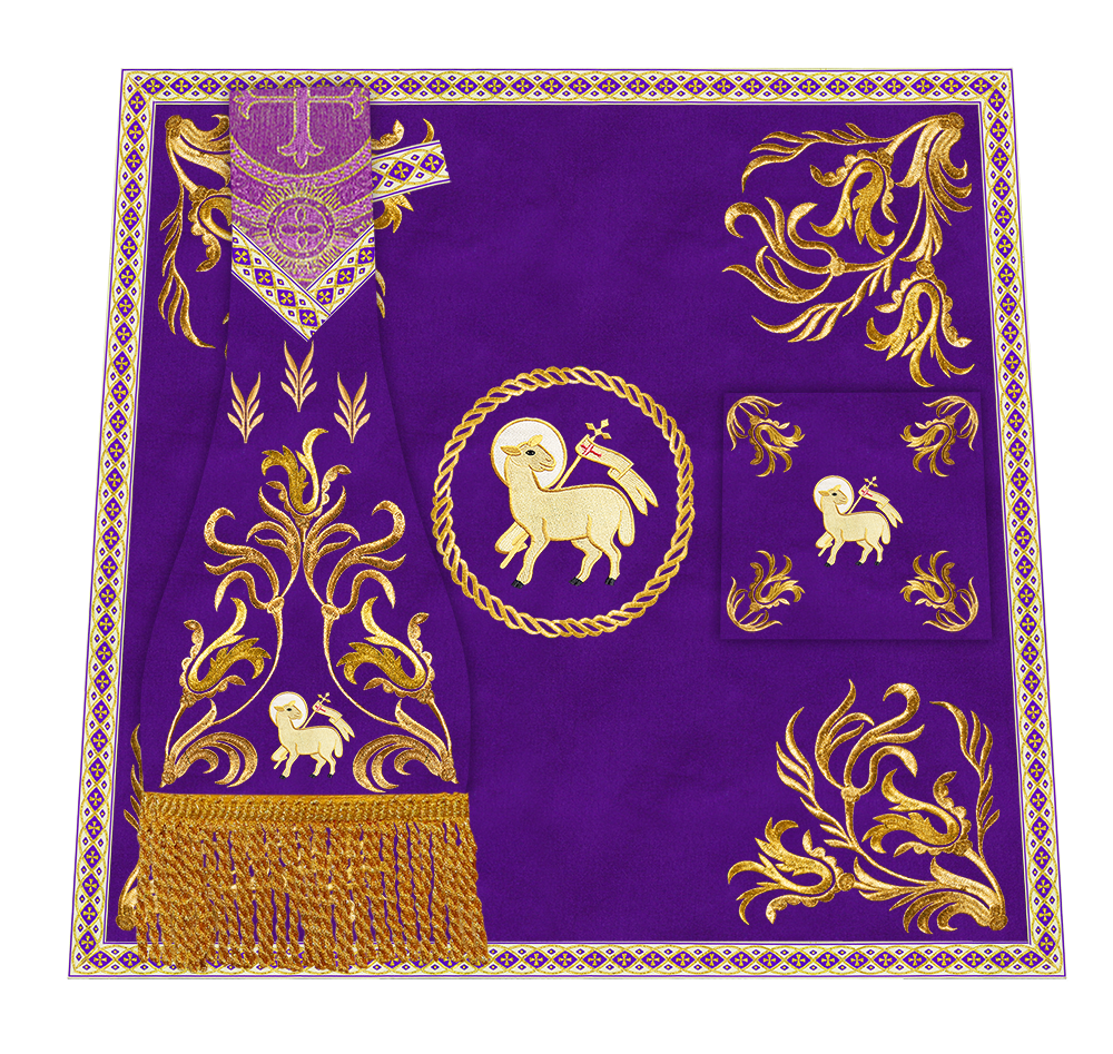 Mass Set Vestment with Embroidered Motif