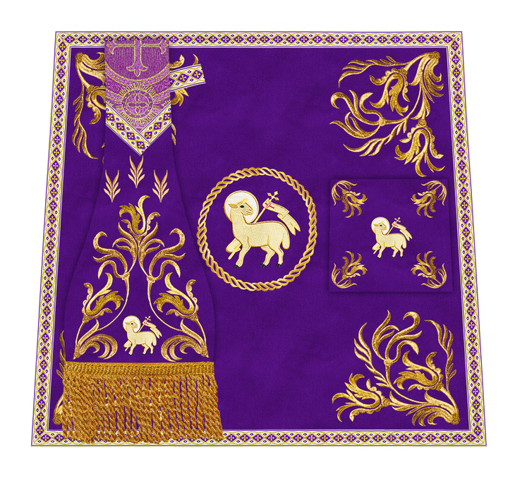 Mass Set Vestment with Embroidered Motif