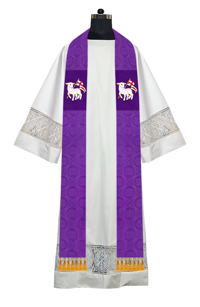 Ordination Stole with Embroidered Spiritual Motif