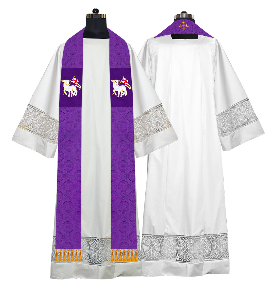 Ordination Stole with Embroidered Spiritual Motif