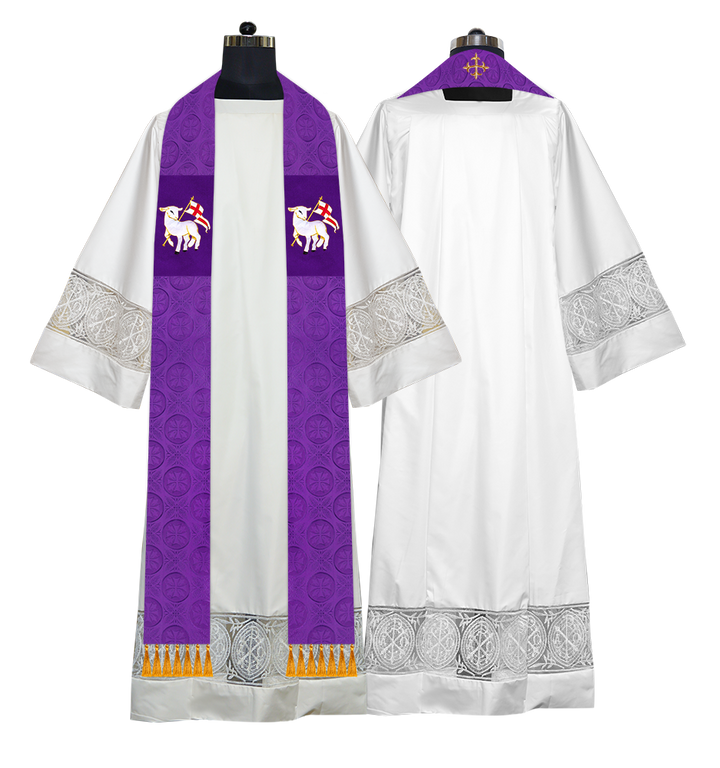 Ordination Stole with Embroidered Spiritual Motif