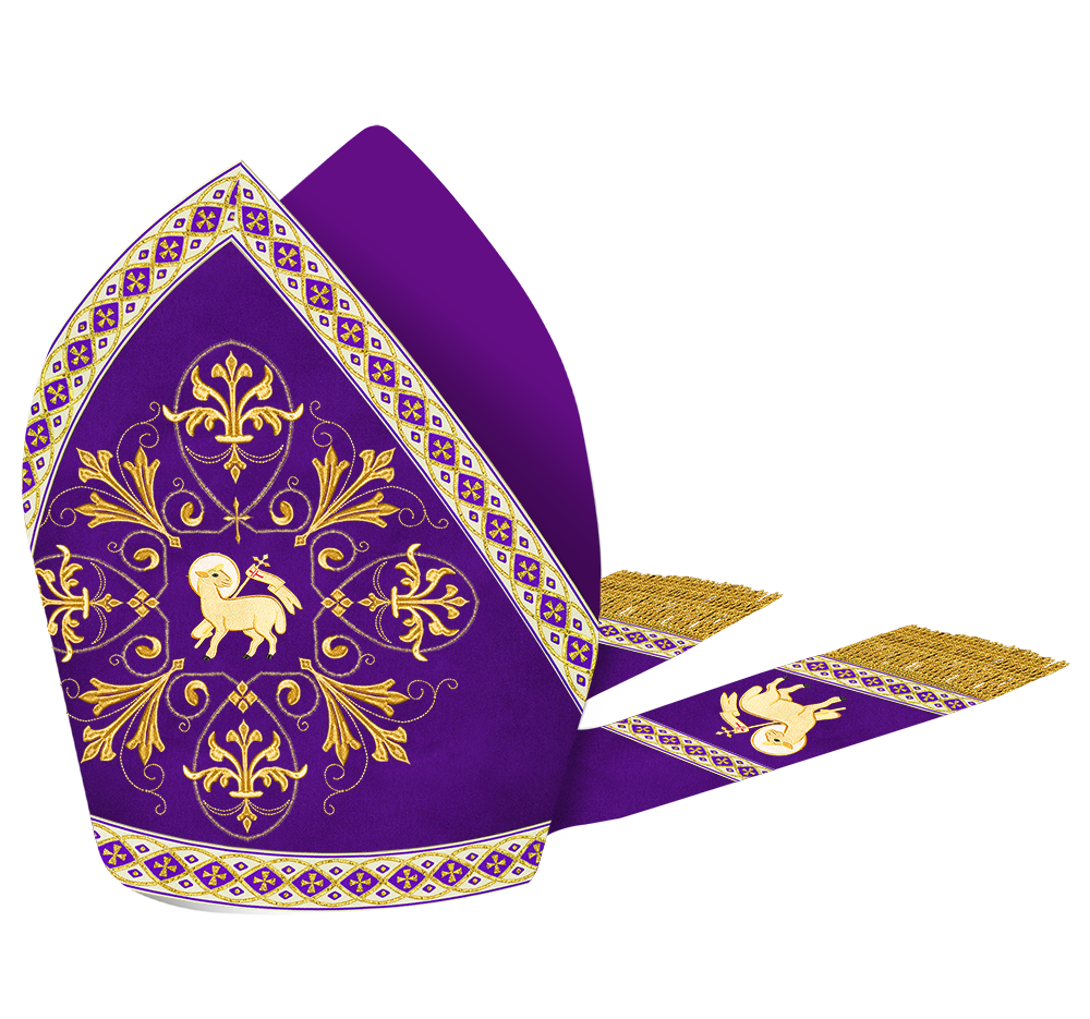 Mitre with Embroidered Motif and Trims