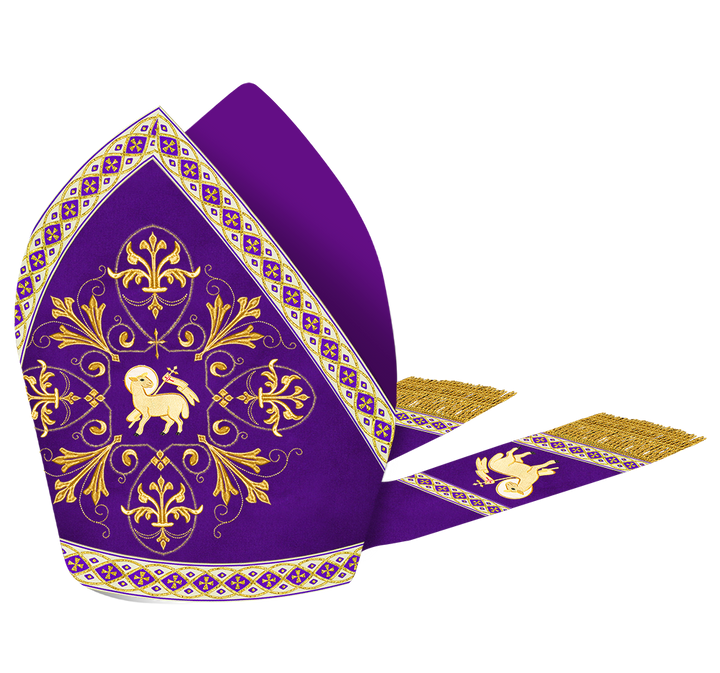Mitre with Embroidered Motif and Trims