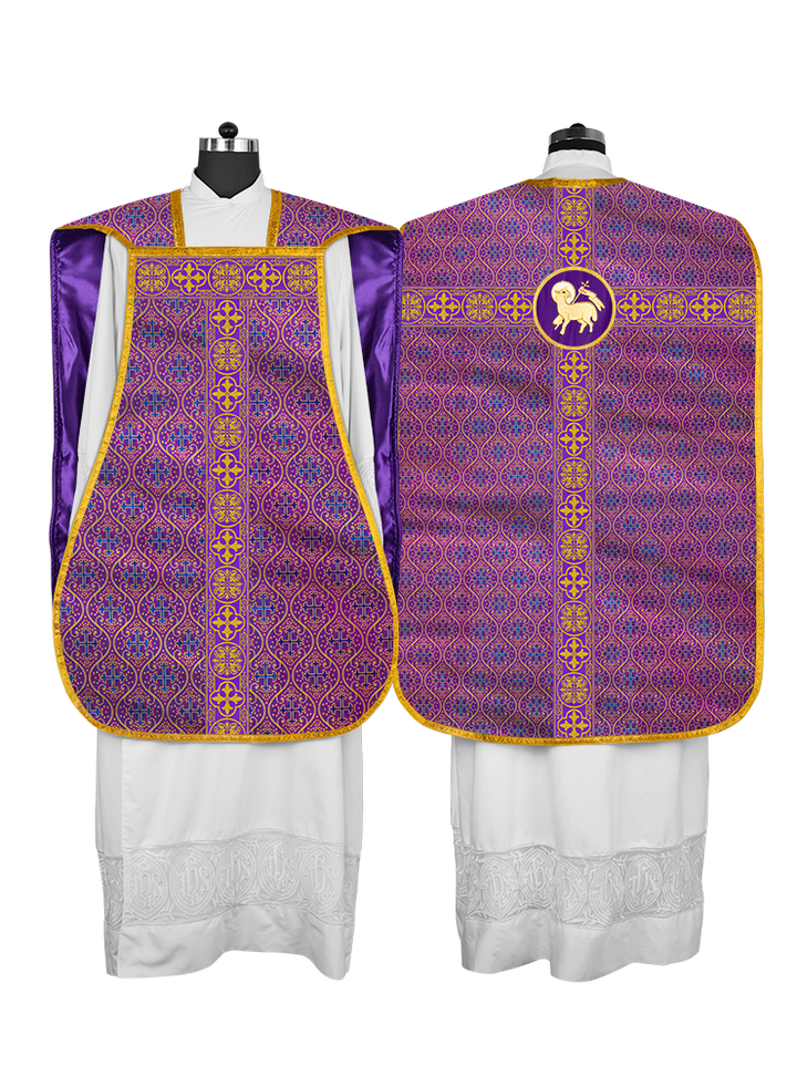 Fiddleback Vestment with Motif and Woven Braided Trims