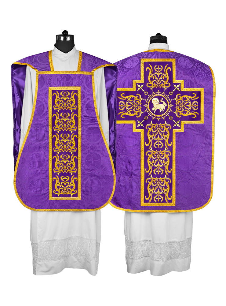 Fiddleback vestment with golden orphrey - Spiritus Collection