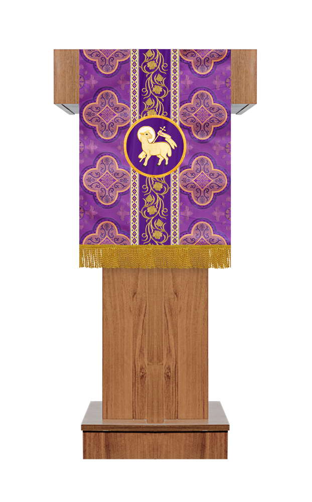 Pulpit/Lectern with Grapes Embroidered Trims and Motif