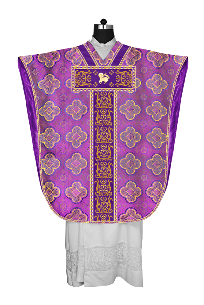 BORROMEAN CHASUBLE VESTMENT ENHANCED WITH MOTIFS AND TRIMS