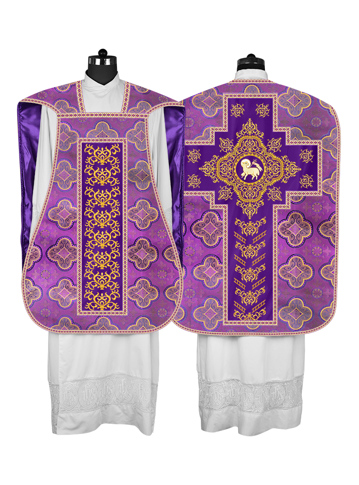 Traditional Fiddleback Vestments with Motifs and Trims