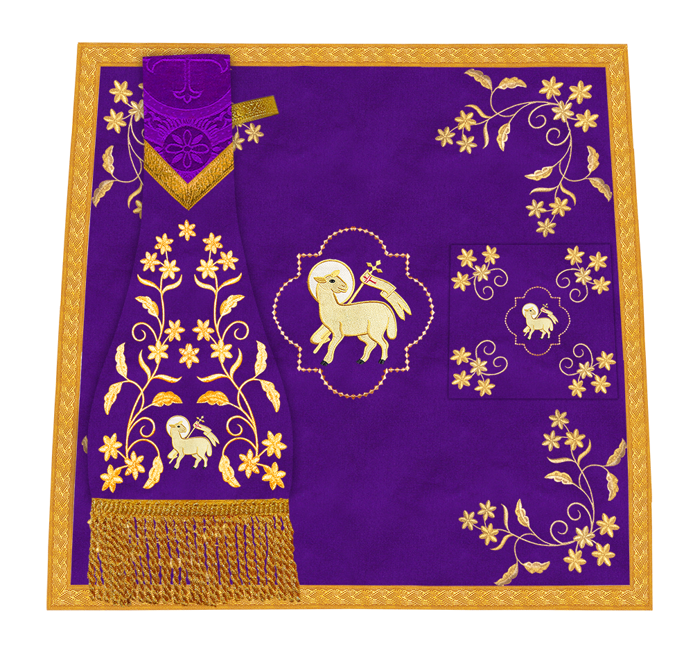 Beautiful mass set with golden embroidery - Floral collection