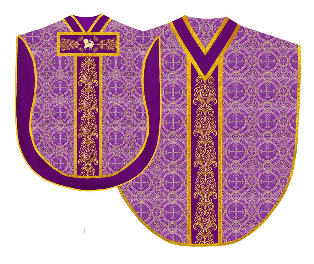 BORROMEAN CHASUBLE WITH EMBROIDERED LACE