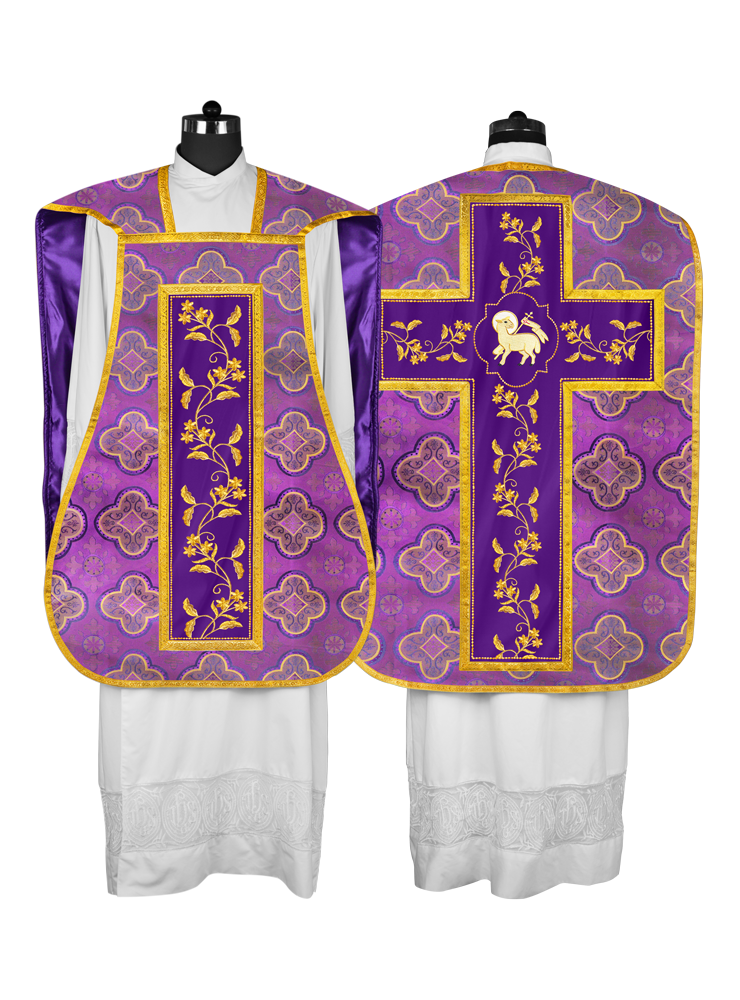 Elegant Roman chasuble vestment - Floral collection