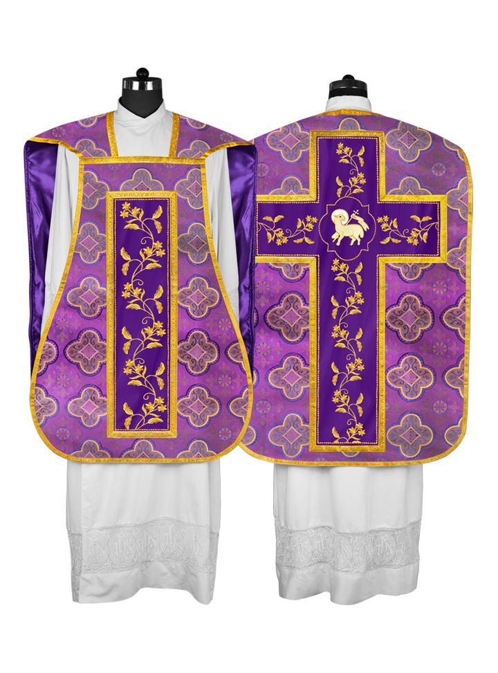 Elegant Roman chasuble vestment - Floral collection