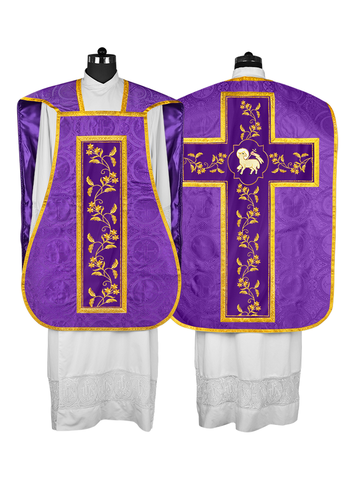 Elegant Roman chasuble vestment - Floral collection
