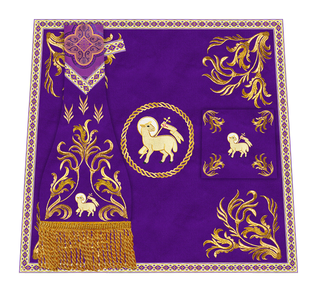 Mass Set Vestment with Embroidered Motif