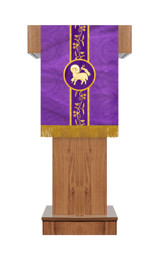 PULPIT/LECTERN WITH ADORNED FLORAL TRIM