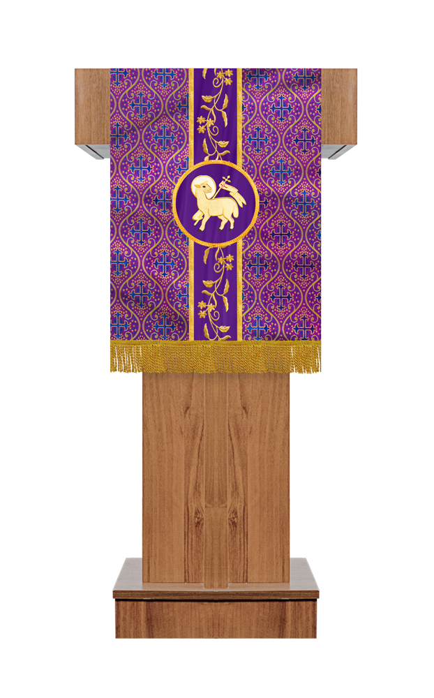 PULPIT/LECTERN WITH ADORNED FLORAL TRIM