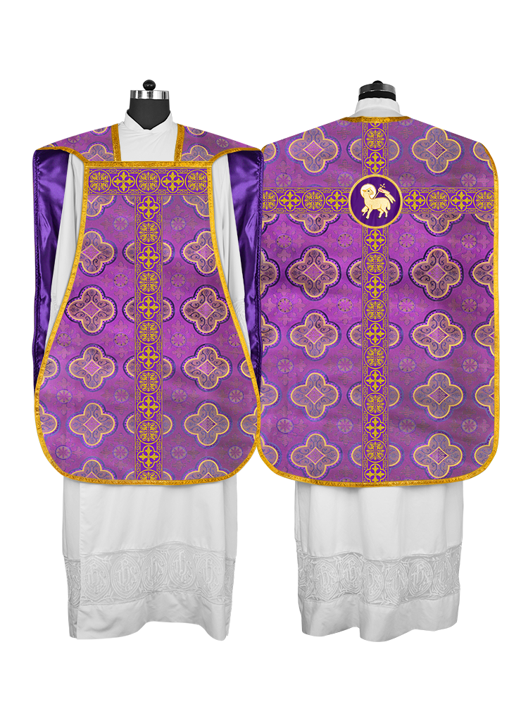 Fiddleback Vestment with Motif and Woven Braided Trims