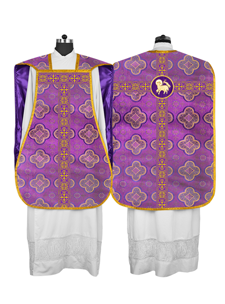 Fiddleback Vestment with Motif and Woven Braided Trims