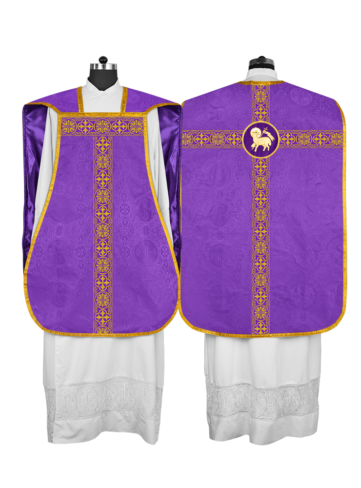 Fiddleback Vestment with Motif and Woven Braided Trims