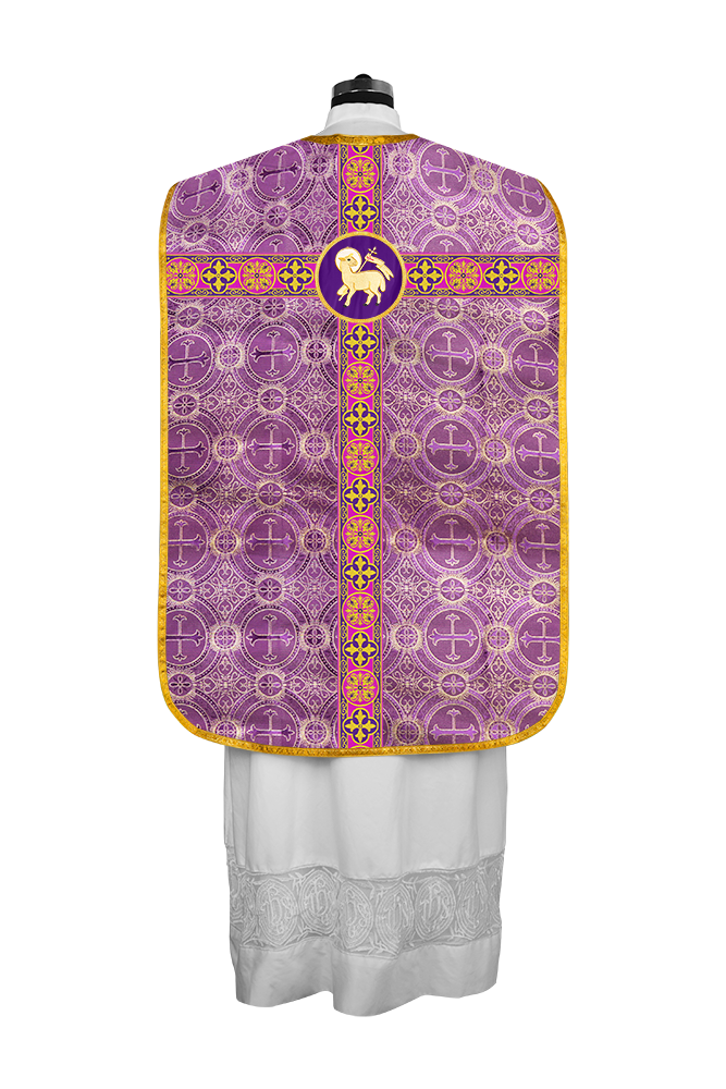 Roman Fiddleback Vestment with Motifs and Braided Trims