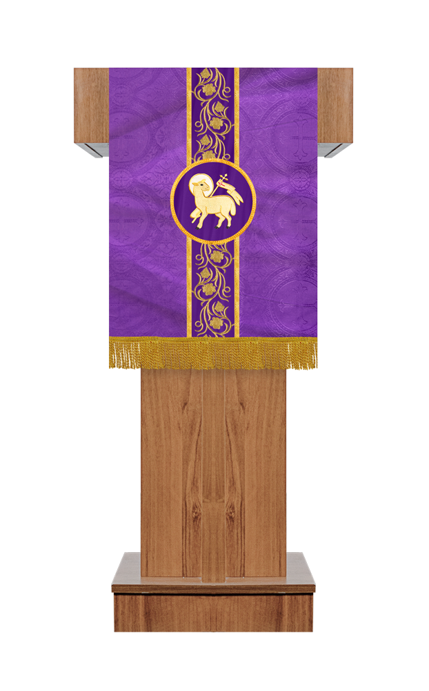 PULPIT/LECTERN WITH GRAPES EMBROIDERY TRIM