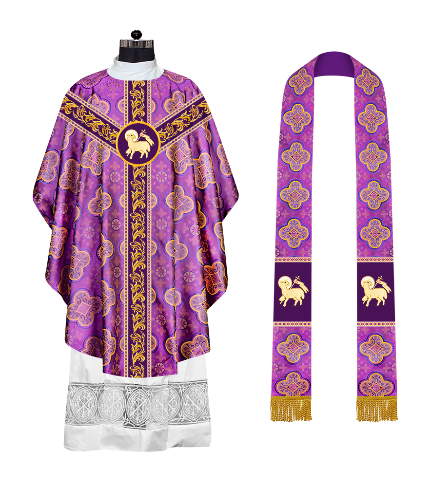 GOTHIC CHASUBLE VESTMENTS WITH ORNATE EMBROIDERY AND TRIMS