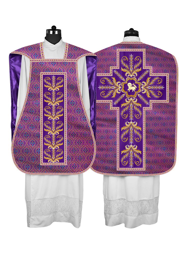 Roman Chasuble Vestment with Detailed Orphrey
