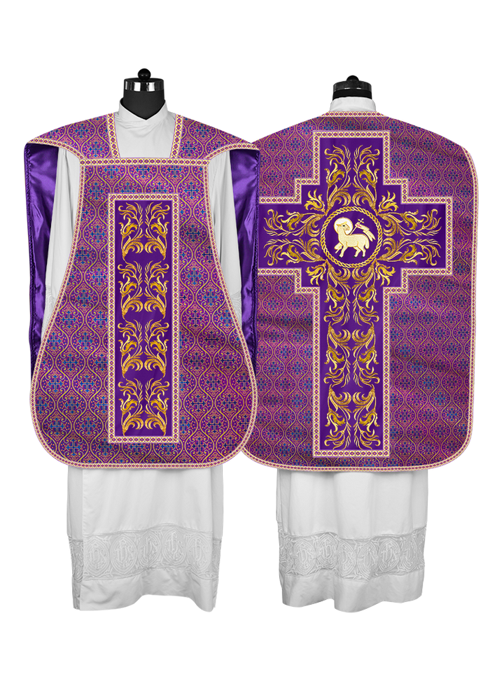 Roman Chasuble Vestment  with Woven Braids and Trims