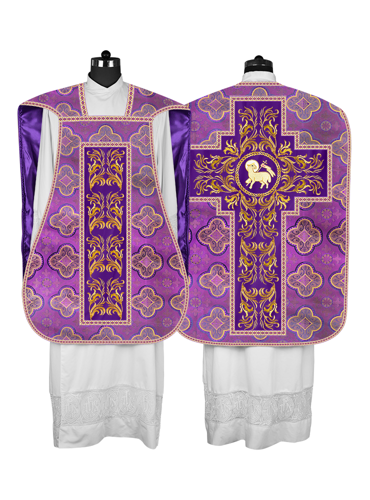 Roman Chasuble Vestment  with Woven Braids and Trims