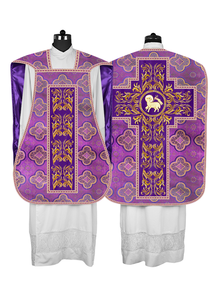Roman Chasuble Vestment  with Woven Braids and Trims