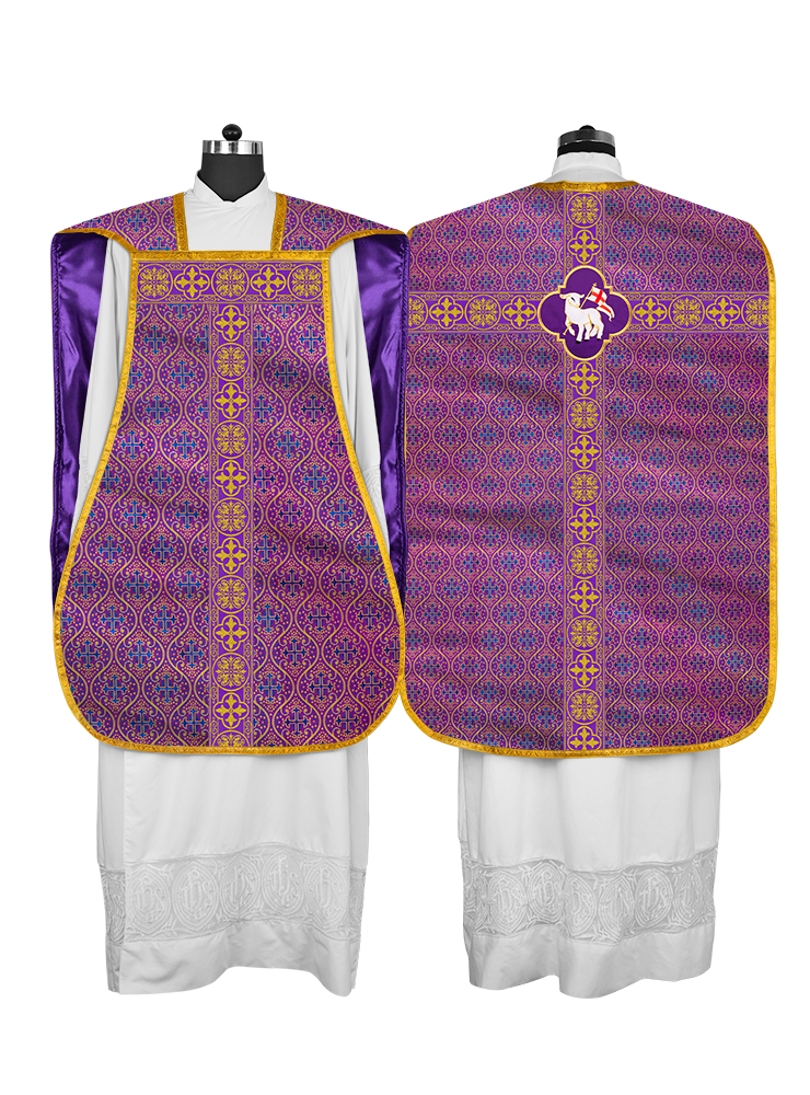 Roman Chasuble Fiddleback with Braided Trims